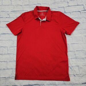 Oakley Golf Polo Shirt MENS SIZE M Tailored Fit Red Short Sleeve Performance